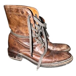 Alberto Fermani Vintage Inspired Zip Off Lace-up Boots Stud Detail 38 Brown 8